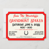  Box Seats Teken Paardenrace Party Uitnodiging (Achterkant)