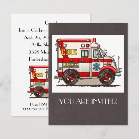 Box Truck Ambulance Kaart (Voorkant / Achterkant)