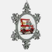 Box Truck Ambulance Tin Sneeuwvlok Ornament (Links)