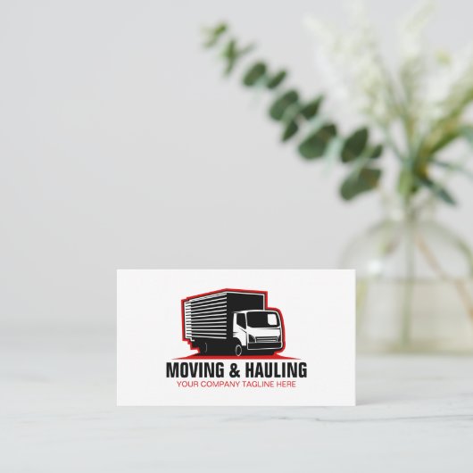Box Truck Moving & Delivery Service Company Busine Visitekaartje (Staand voorkant)