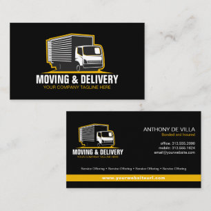 Box Truck Moving Hauling Delivery Service Company  Visitekaartje