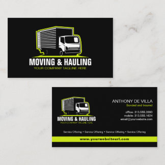 Box Truck Moving, Hauling & Delivery Service Visitekaartje