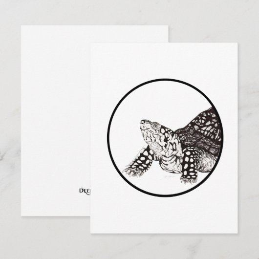 Box Turtle Note Card Notitiekaartje (Voorkant / Achterkant)