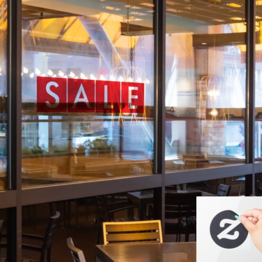 Box Verkoop Rood Raamsticker (Restaurant Raam)