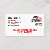 BOX VRACHTWAGEN VERPLAATSEN EN TRANSPORTEREN PROFE VISITEKAARTJE (Achterkant)