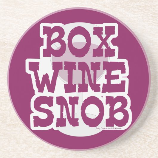Box Wine Snob Zandsteen Onderzetter (Voorkant)