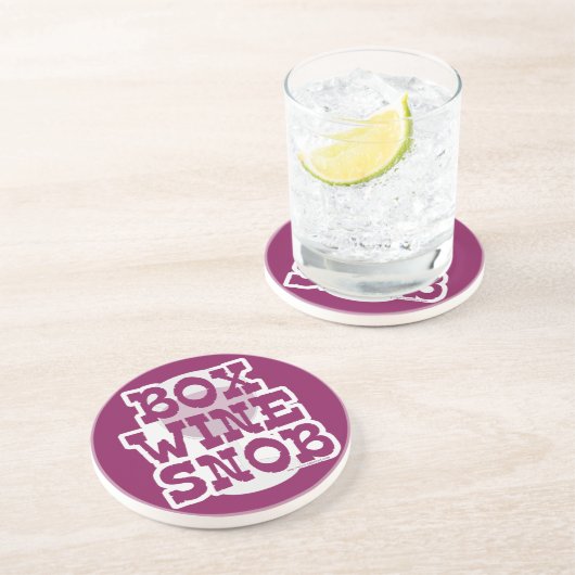 Box Wine Snob Zandsteen Onderzetter (Zijkant)