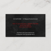 Boxbus rode handschoenen waterverf tekening visitekaartje (Achterkant)