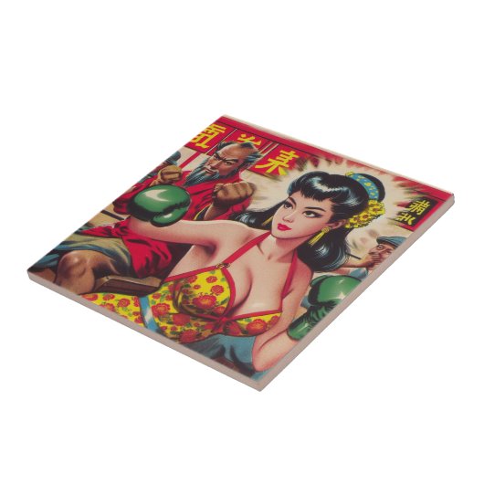 Boxe Meisje Tegeltje (Zijkant)