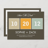 Boxed Calendar Save the Date Briefkaart (grijs) (Voorkant / Achterkant)
