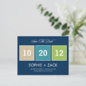 Boxed Calendar Save the Date Briefkaart (marinebla (Staand voorkant)