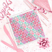 Boxed Hearts Pattern Aqua/Roze ID629 Servet