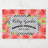 Boxed Stripes & Roses Derby Mini Mousserende Wijn Sparkling Wijnetiket (Enkel label)