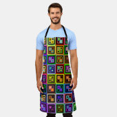 Boxen en Stippen Allover Print Schort (Gedragen)