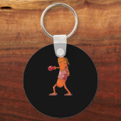 boxende Wurst kämpft in der MMA Sleutelhanger (Voorkant)