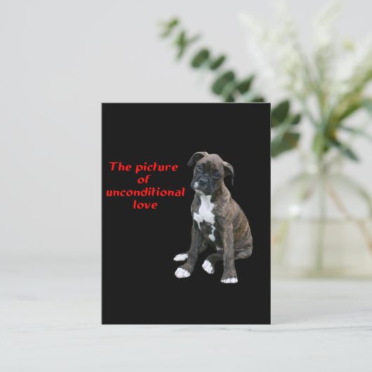 Boxer: Afbeelding van onvoorwaardelijke liefde Briefkaart (Staand voorkant)