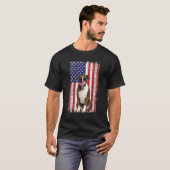 Boxer American Flag Dog draagt gezichtsmasker 4 ju T-shirt (Voorkant volledig)