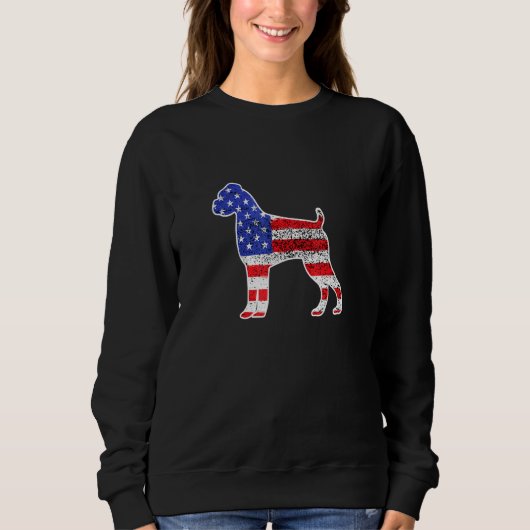 Boxer American Flag Patriotic Boxer Dog 4 jul. Trui (Voorkant)