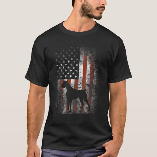 Boxer American Flag USA 4th Of July Dog T-shirt (Voorkant)