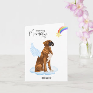 Boxer Angel Dog Memorial Pet verloor sympathie Kaart