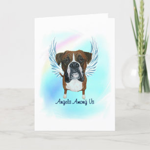 Boxer Angel Dog Pet Loss Sympathy Card Bedankkaart