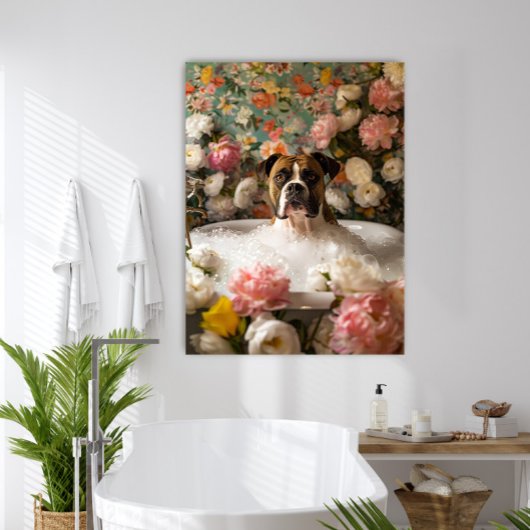 Boxer Art | Boxer Badkamer Art Canvas Print