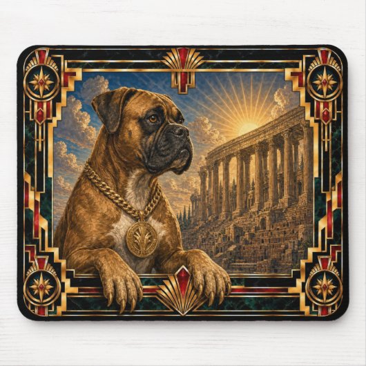 Boxer, Art Deco Hond Muismat (Voorkant)