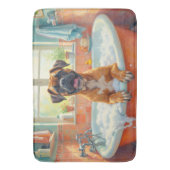 Boxer badtijd plezier badkamer decor badmat (Voorkant Verticaal)
