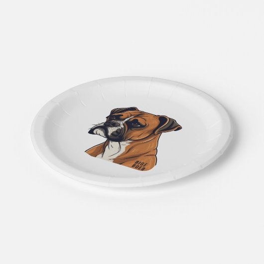 Boxer Bark Design Punchy Graphic designs Papieren Bordje (Gekanteld)
