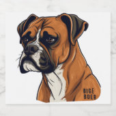 Boxer Bark Design Punchy Graphic designs Sparkling Wijnetiket (Enkel label)