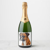 Boxer Bark Design Punchy Graphic designs Sparkling Wijnetiket (Voorkant)