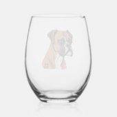 Boxer Bark Design Punchy Graphic designs Wijnglas Zonder Voet (Achterkant)