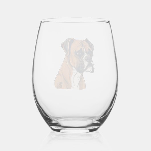 Boxer Bark Design Punchy Graphic designs Wijnglas Zonder Voet (Achterkant)