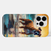 Boxer Beach Surfschilderij iPhone Hoesje (Achterkant horizontaal)
