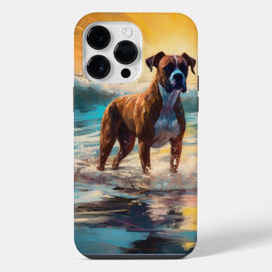 Boxer Beach Surfschilderij iPhone Hoesje (Achterkant)
