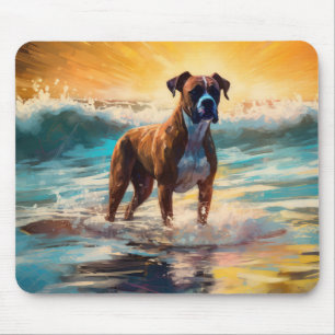Boxer Beach Surfschilderij Muismat
