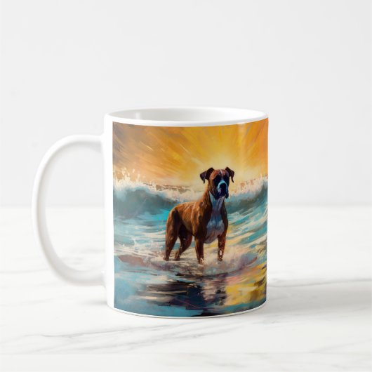 Boxer Beach Surfschildering Koffiemok (Links)