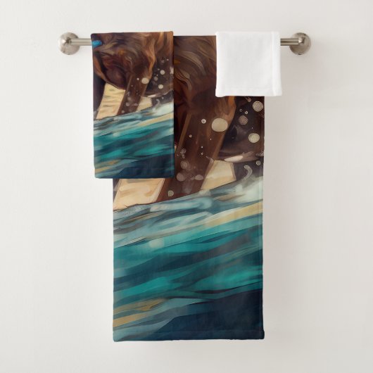 Boxer Beach Surfschilderkunst Bad Handdoek (Insitu)
