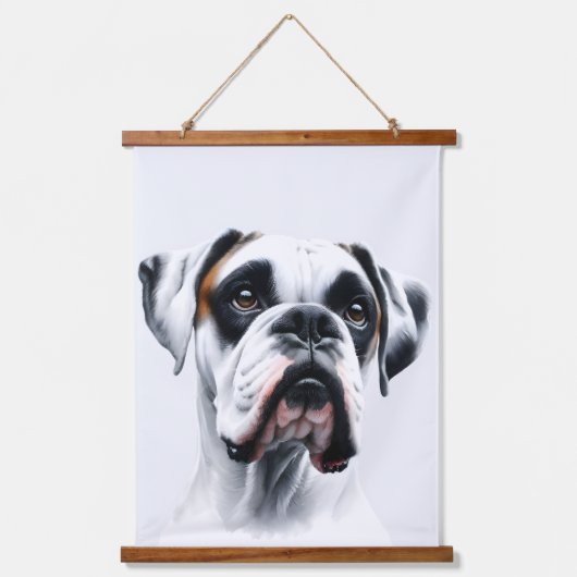 Boxer Beauty: tijdloze hondencharme Hangend Wandkleed (Voorkant)