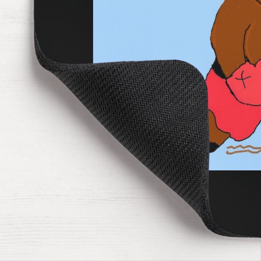 Boxer-Beer in het rood Muismat (Hoek)