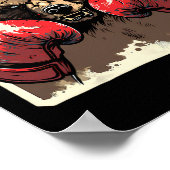 Boxer Beer met bokshandschoenen Kickboxing Funny B Poster (Hoek)
