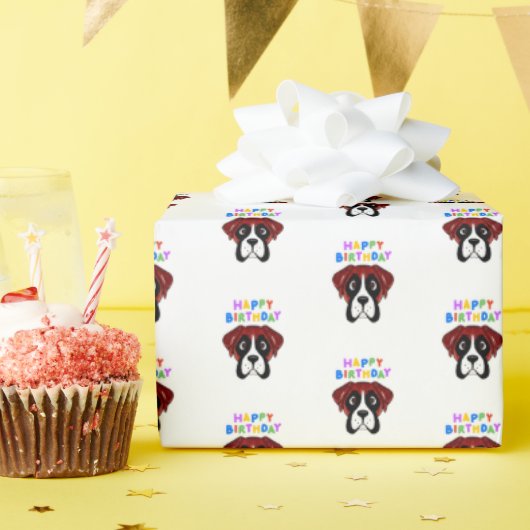Boxer Birthday Cadeaupapier (Verjaardagsfeest)