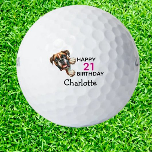 Boxer Birthday Loving Golfers Golfballen