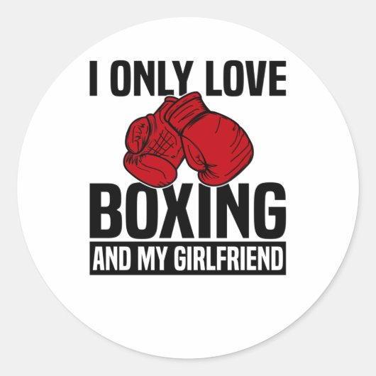 Boxer Boxing Ghandschoenen Boxing Match Martial Ar Ronde Sticker (Voorkant)