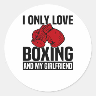 Boxer Boxing Ghandschoenen Boxing Match Martial Ar Ronde Sticker