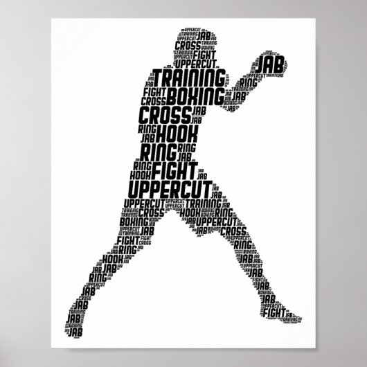 Boxer Boxing Mannen Kinder Boys Youth Poster (Voorkant)