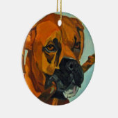 Boxer Boy Buster Dog Portret Ornament (Rechts)
