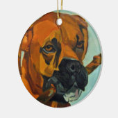 Boxer Boy Buster Dog Portret Ornament (Links)