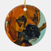Boxer Boy Buster Dog Portret Ornament (Achterkant)