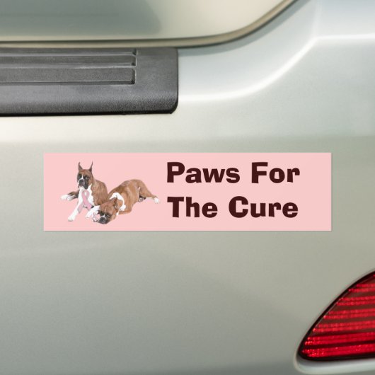Boxer Breast Cancer Bumpersticker (Op auto)
